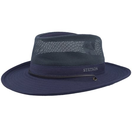 Stetson - Blå traveler Hatt - Outdoor Air Cotton Blue Traveler @ Hatstore
