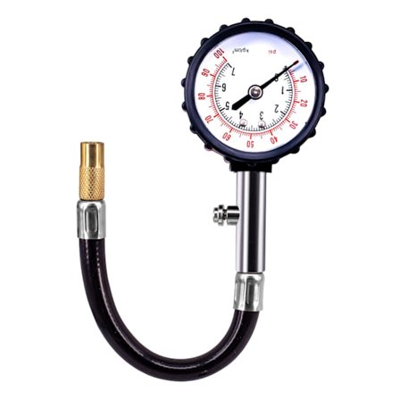 Högprecisions Bärbar Däcktrycksmätare Lång Slang Manometer För Bil Motorcykel Urladdning