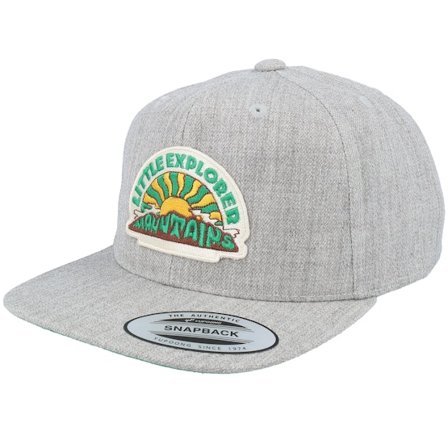 Kinder Kiddo Cap - Grau snapback Cap - Kinder Little Explorer Mountain Patch Heather Grey Snapback @ Hatstore