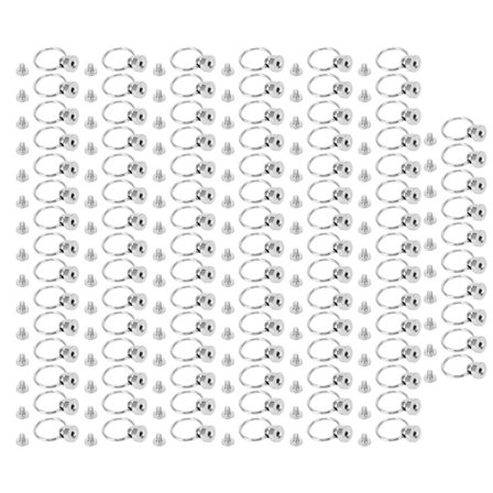 100 sett runde hoder nagler sølv dobbel sirkel trekk ringer kobber DIY burr gratis skruebak spikerhoder stud for telefonetui 9mm