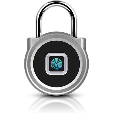 Återuppladdningsbara fingeravtryckslås för skåp, handväskor, golf, skåp, gym, dörrar, bagage, resväskor, ryggsäckar (Silver)