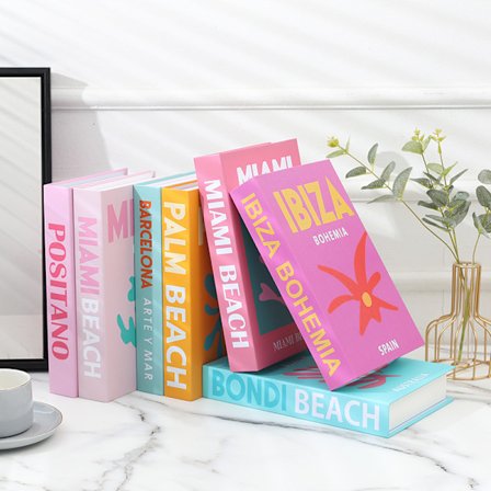 Macaron-fargede faux-bøker, dekorative fotorekvisitter, utstillingsbøker, sett med 5 (tilfeldige farger)