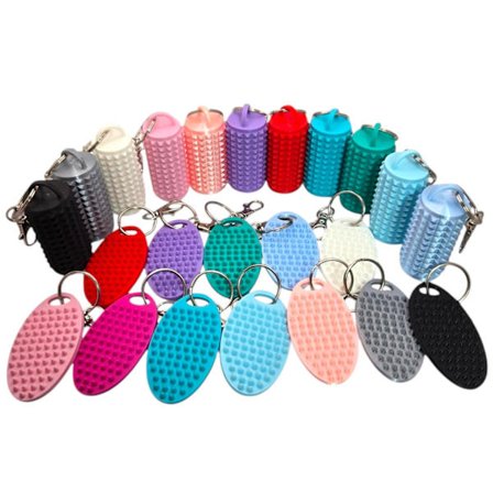 Nøglering (2-pak), Overstimulering, Stim-nøglering, Beroligende fidget-nøglering til angstlindring (Sort og Rød)