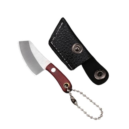 Mini-kniv för nyckelring, fickkniv i rostfritt stål med slida