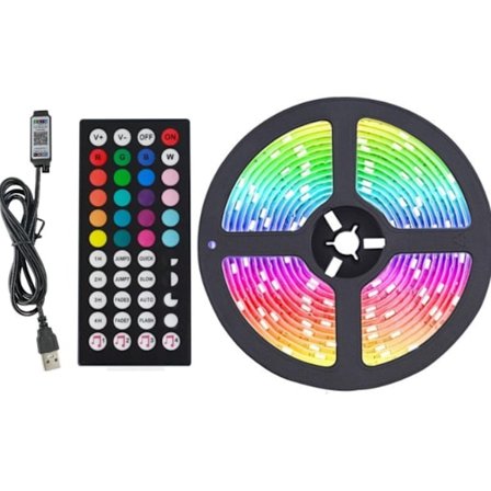 LED TV-valonauha/valorengas/LED-valonauha - RGB monivärinen - 5V pienjännite - itseliimautuva USB - vedenpitävä - musiikilla - kaukosäädin