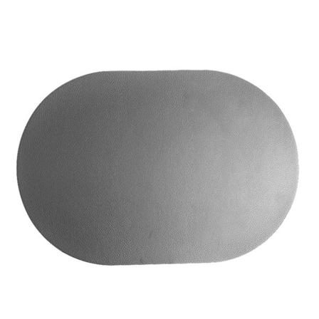 Dukningsunderlägg halkfri avtorkningsbar konstläder oval form isoleringsplatta för matsal (FMY) Dark Gray