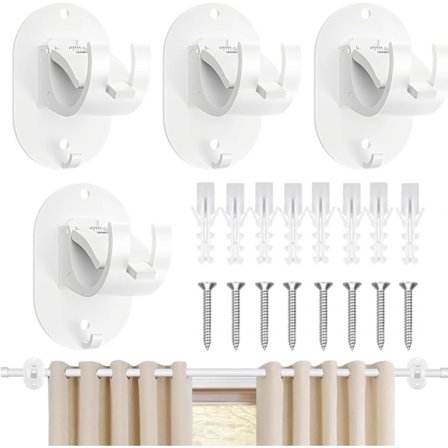 Verhot ilman porausta, koukku, valkoinen, ikkunaan kiinnitettävä, liimattava verhotangon pidike ilman porausta kotiin, kylpyhuoneeseen