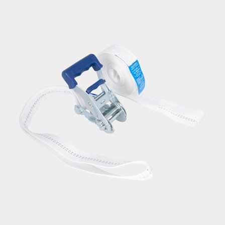 Spännband med ögla Fixolina, 2-delad, 35 mm x 5 meter (4.5 + 0.5 meter), 1000 daN / 1015 kg (LC), vit