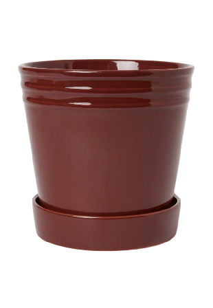 Åhléns Home Kruka med fat ALVE 17,5 cm Dekoration Röd ONESIZE
