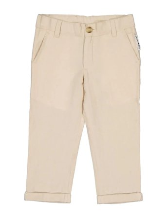 Geggamoja Linen Pants Blue - Cream - 134/140