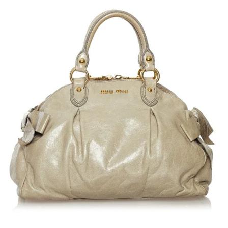 Miu Miu Pre-owned, Pre-owned Leather handbags Beige, Dames, Maat:ONE Size