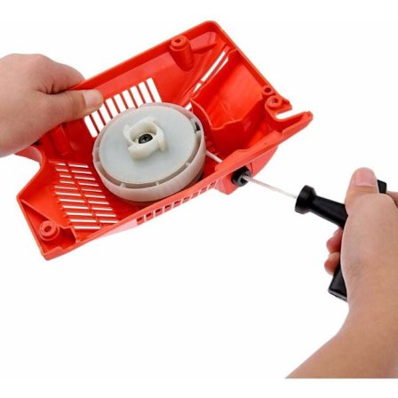 Rekyltrækstarter til benzindrevet motorsav, enkelt rekyltrækstarter-enhed, motorsavsreservedele, kompatibel med 5800 motor, haveredskabsdele med