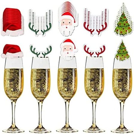 50 stk Julemann Rødvin Glasskort Dekorasjon For ,ZQKLA
