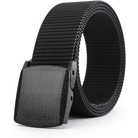 Militære taktiske belter for menn og kvinner Nylonbelte Heavy Duty Quick Release Metal Free Canvas Buckle Belt (Svart, 125 cm)
