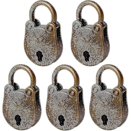 Antikt Hængelås 5 stk Små Hængelåse Mini Lille Vintage Lås Med Nøgle