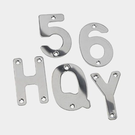 Número 5 para placa de identificação de embarcação Roca, 75 mm, aço inoxidável AISI 304 eletropolido