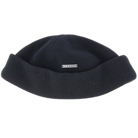 Stetson - Noir shortbeanie Bonnet - Docker Wool/Cashmere Black Beanie @ Hatstore