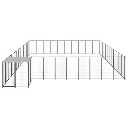 Vidaxl Hundgård Svart 37,51 M² Stål Svart
