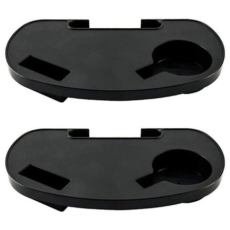 2 kpl:n ovaalin muotoinen tuolin kuppiteline, kiinnitettävä tuolin pöydän tuolin tarjotin, jossa on matkapuhelinpaikka ja välipalatarjotin