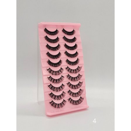 10-Par 3D 3D Mink DD Curl Ryska Lösögonfransar / Ögonfransar - Black