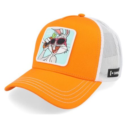 Capslab - Orange trucker Keps - Looney Tunes Bugs Bunnywhite/Orange A-Frame Trucker @ Hatstore