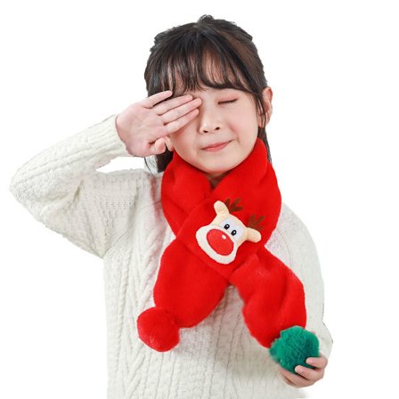 Børne Plys Vinterhalstørklæde, Blød Hjortemønster Halsvarmer til Småbørn Drenge Piger, Hyggeligt Koldt Vejr Tilbehør til Aldre 1-7