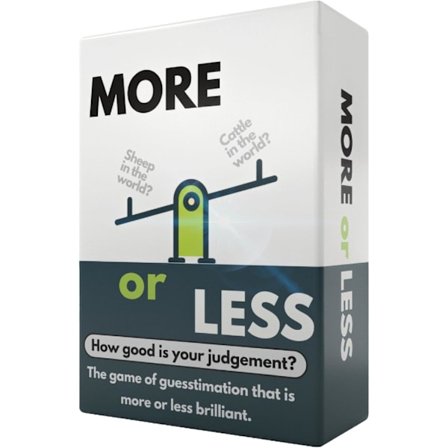 Mer eller Mindre Första Upplagan Kortspel - Hur bra är din bedömning? 2 spelare +| Resekortspel för familj, barn, tonåringar och vuxna