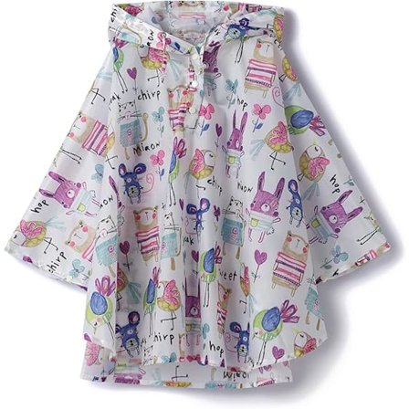 Vandtæt Kappe Poncho Regnjakke (S) Unisex 1-12 år