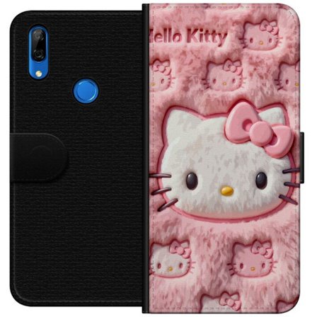 Yhteensopiva Lompakkokotelo Huawei P Smart Z Hello Kitty vaaleanpunainen pörröinen tausta, jossa on ikoninen kasvot ja kawaii-esteettisyys