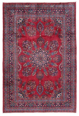 Tapis Mashad 197X290 Rouge Foncé/Noir (Laine, Perse)