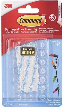 COMMAND DEKORKLIPS MED CLEAR STRIPS 17026CLR