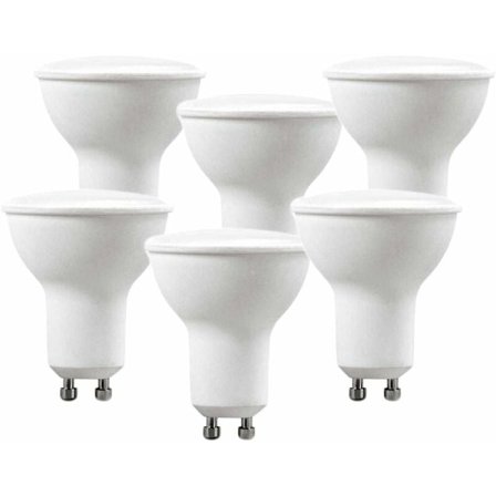 LED Lampe GU10 5W 220V 400 Lumen, 120 Grads Vinkel, Opal Diffuser, 6000k (X6, Kold Hvid) [Energiklasse A++]