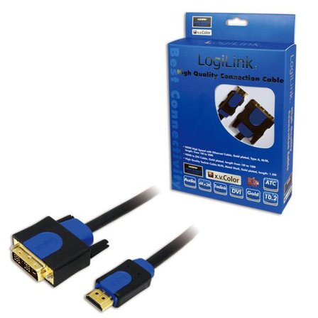 LogiLink HDMI-DVI-Kabel Anschl. 18+1pin St/St 2.00