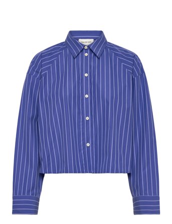 Yd Stripe Boxy Cropped Shirt Blue Calvin Klein Jeans