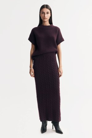 Soft Goat - Cable Knit Skirt - Cashmere skirt - M - Mulberry