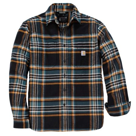 Carhartt 107010N04-M Flanellskjorte Stretchflanell med trippelsydde sømmer Svart, Klær