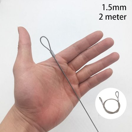 1,5-4 mm vaijeri ripustusköysi 1,5 mm2 METRI 2 METER