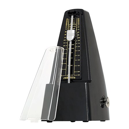 Traditionell mekanisk metronom med exakt timer och tempo