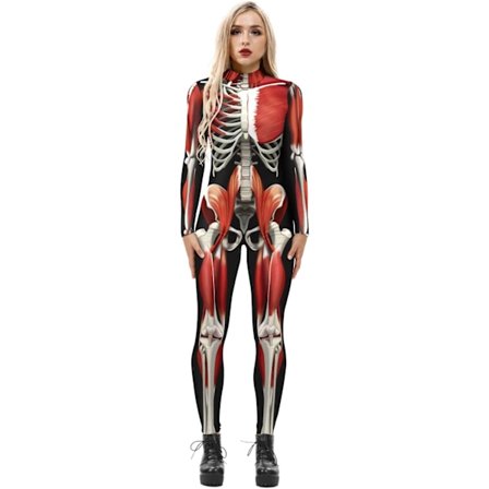 Cosplay Muskel Bodysuit Kostyme for Unisex Voksen - Spandex Stretch Voksen Jumpsuit Rød Medium