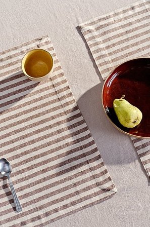 Jotex - Placemat 2-pak Bruin/wit bruin/wit - HERIBERT - Koop Placemats bij Jotex