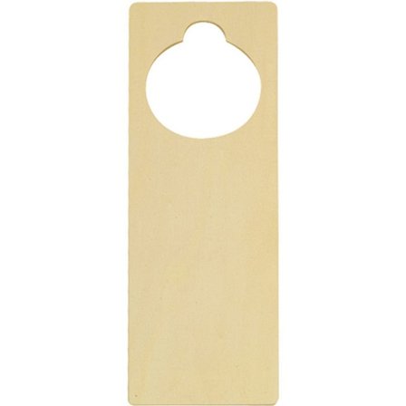 Skylt för dörrhandtag i trä