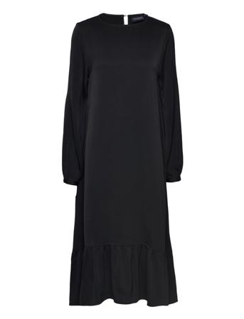 Kinsley Viscose Crepe Dress Polvipituinen Mekko Musta Lexington Clothing