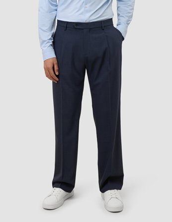 Shaping New Tomorrow - Tech Wool Suit Pants - Navy - Relaxed Fit - Herre - 31/30