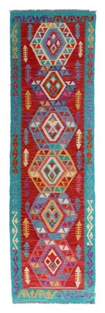 Orientalischer Kelim Afghan Old Stil Teppich 78X285 Läufer Wolle, Afghanistan