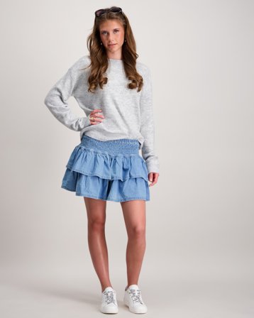 RYVLS Denim frills skirt Blå Nederdele Pige - Kids Brand Store