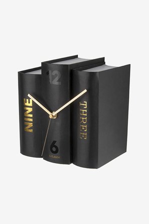 Karlsson - Bordsklocka Book - Svart - Väggklockor & bordsur - Från Homeroom