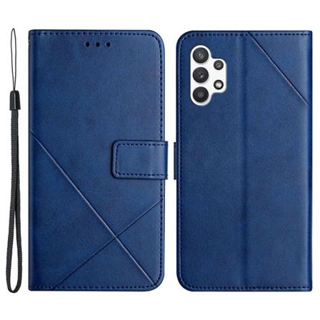 SKALO Samsung A13 4G Kohokuvioitu PU Nahka Lompakkokotelo - Sini Blue