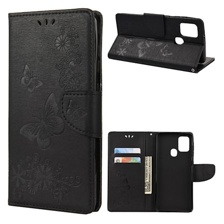 Butterfly Samsung Galaxy A21s kotelot - Musta