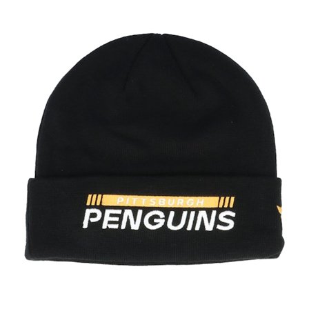 Fanatics - NHL Zwart cuff Beanie - Pittsburgh Penguins Authentic Pro Game & Train Knit Black Cuff @ Hatstore