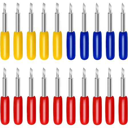 20 stk. tredjeparts tilbehørsblader for Cricut, Explore Air 2, Expression, 10 stk. 45, 5 stk. 30, 5 stk. 60 (20-pakning)